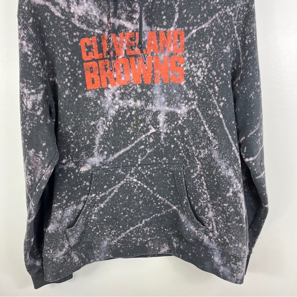 Cleveland Browns DAWG POUND Hoodie Sweatshirt Men’s Lrg Bleach Dyed Majestic - Picture 6 of 11